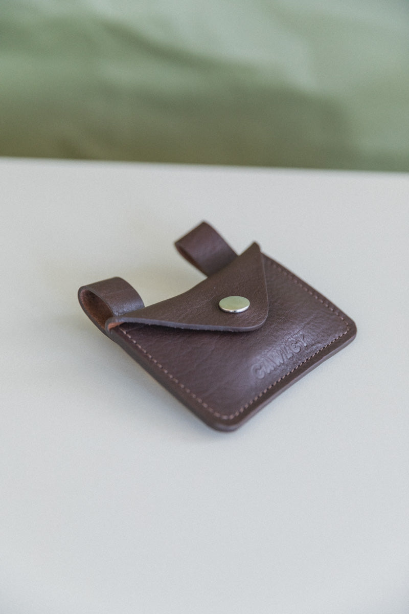 BELT WALLET IN CHOCOLATE LEATHER