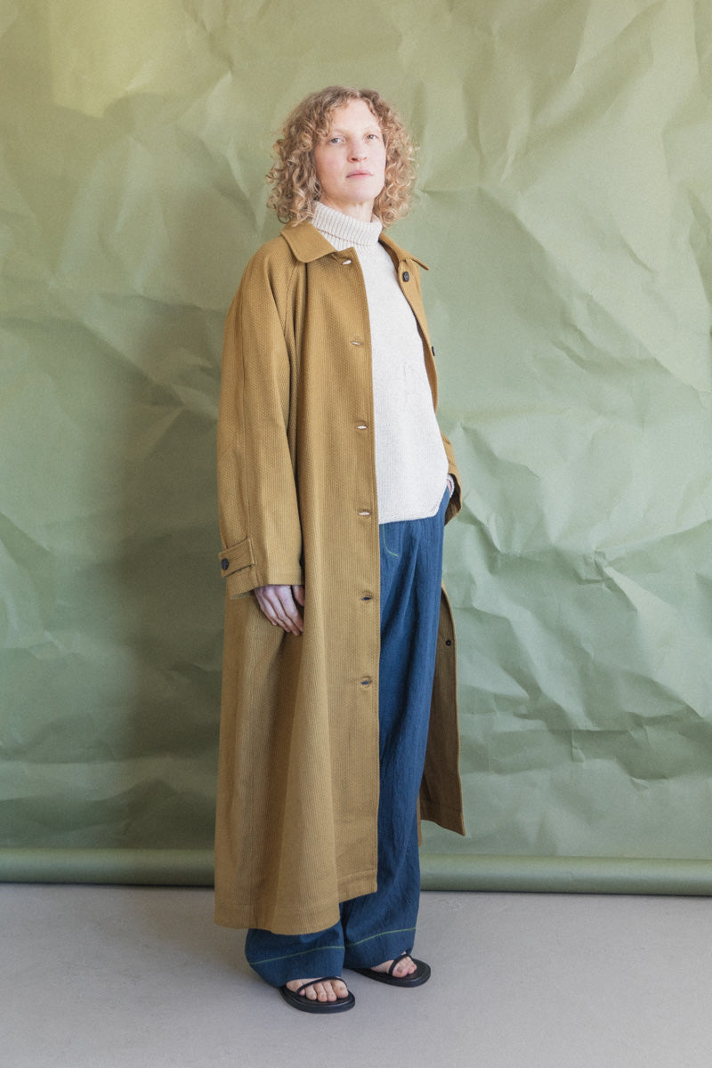 WICKHAM TRENCH IN OCHRE JAPANESE STITCH