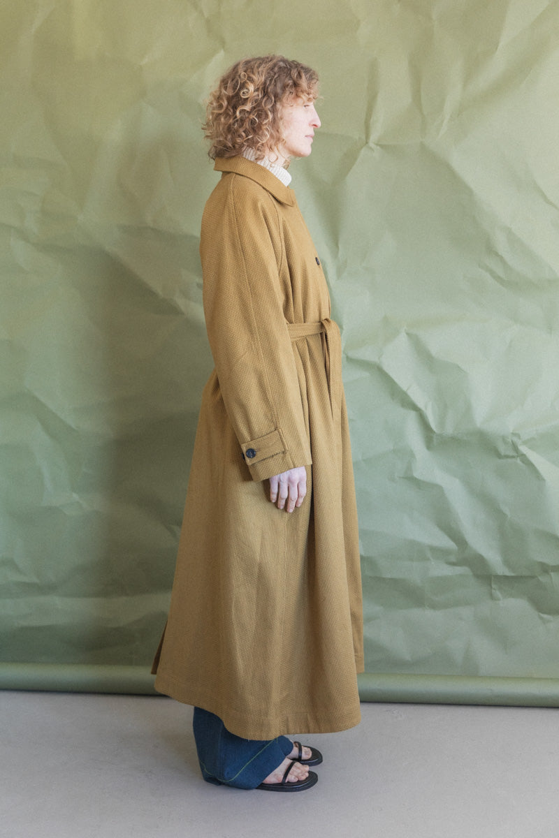 WICKHAM TRENCH IN OCHRE JAPANESE STITCH