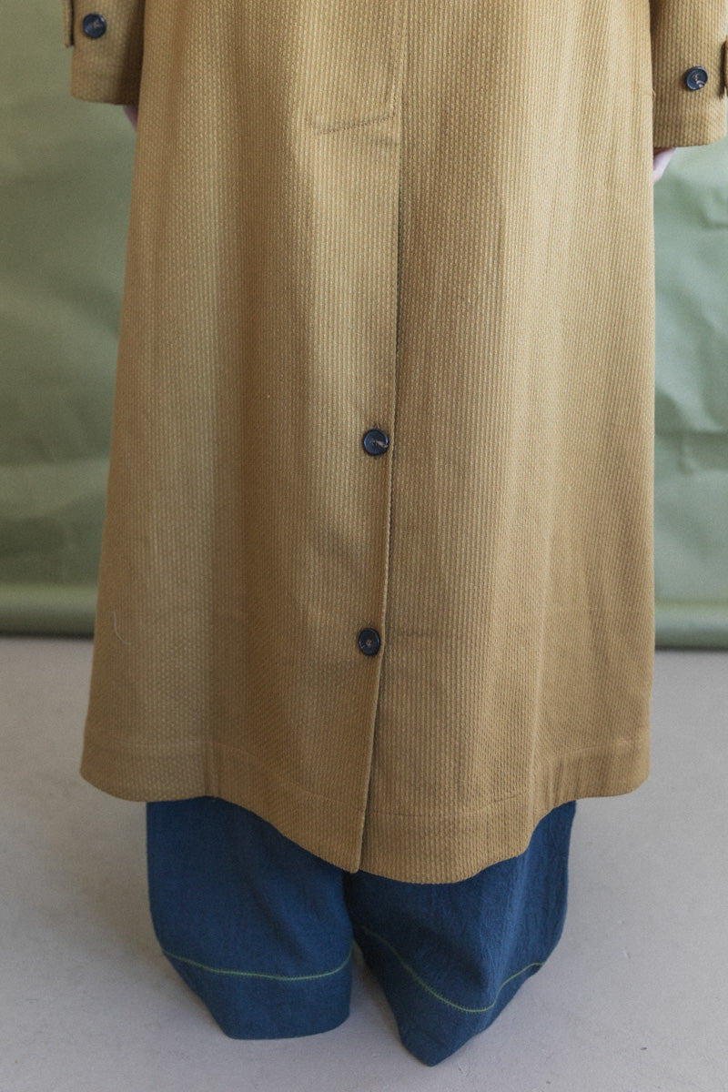 WICKHAM TRENCH IN OCHRE JAPANESE STITCH