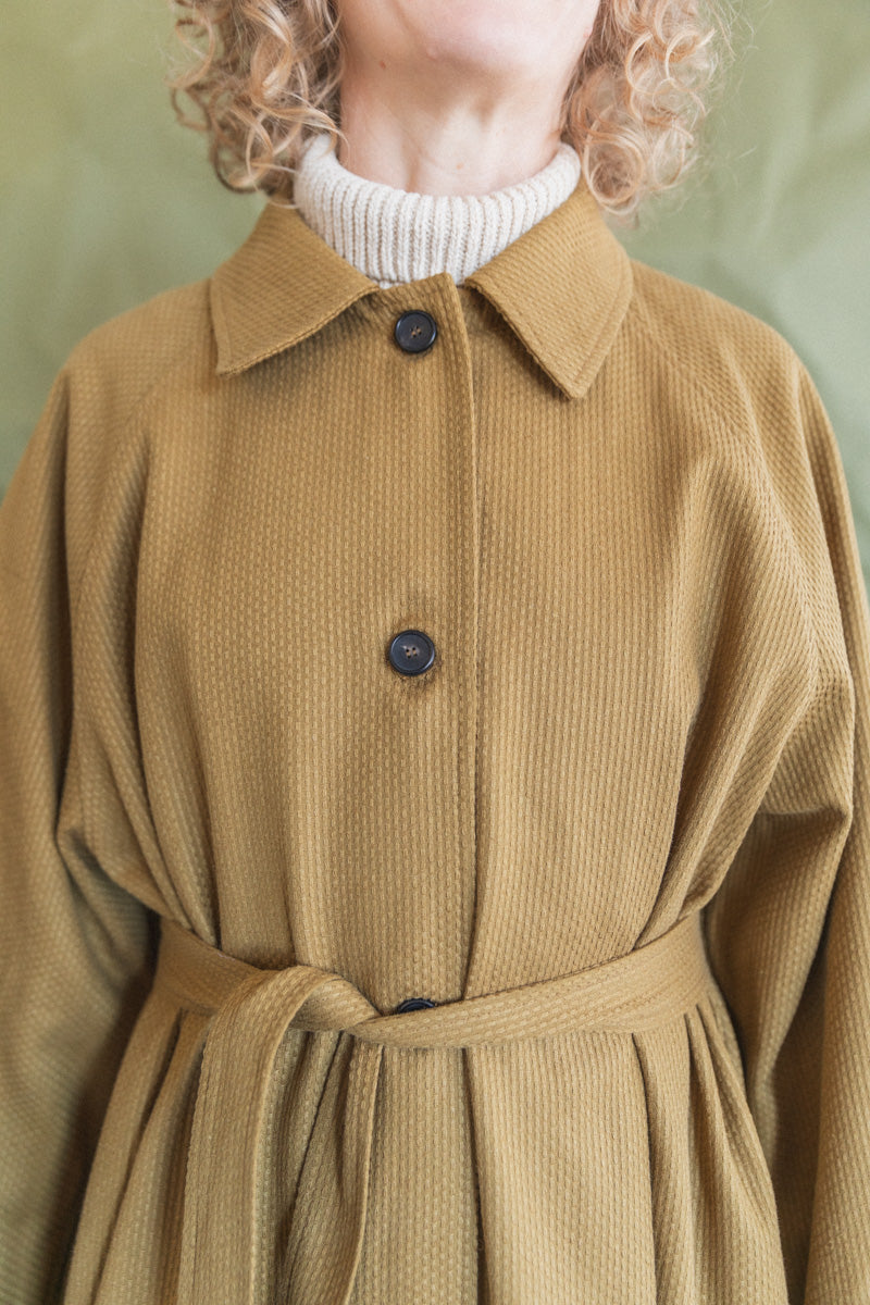 WICKHAM TRENCH IN OCHRE JAPANESE STITCH