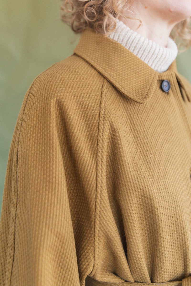 WICKHAM TRENCH IN OCHRE JAPANESE STITCH