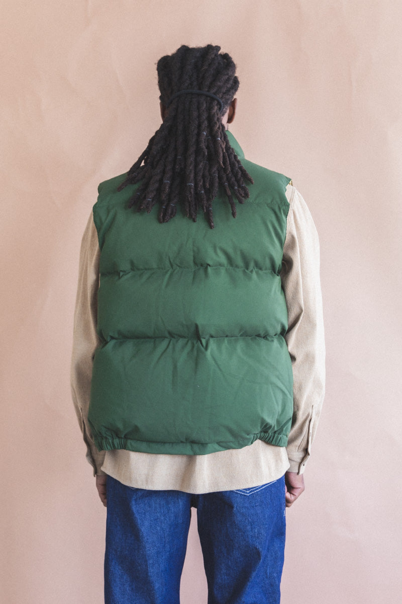 DOWN ITALIAN VEST IN OLIVE