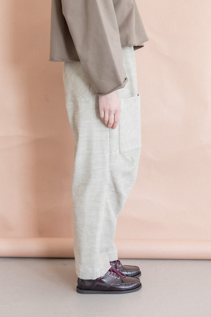 ELASTIC WAIST PANTS IN HEATHER CORDUROY