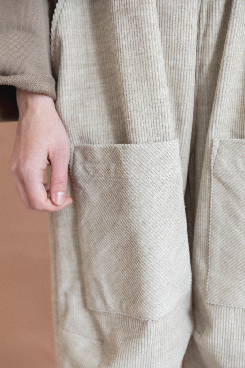 ELASTIC WAIST PANTS IN HEATHER CORDUROY