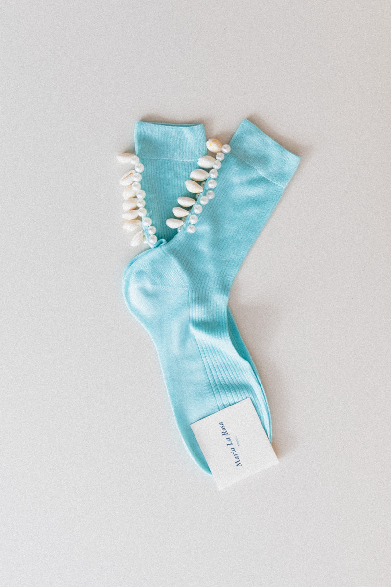 DEEP BLUE SOCKS IN TIFFANY BLUE