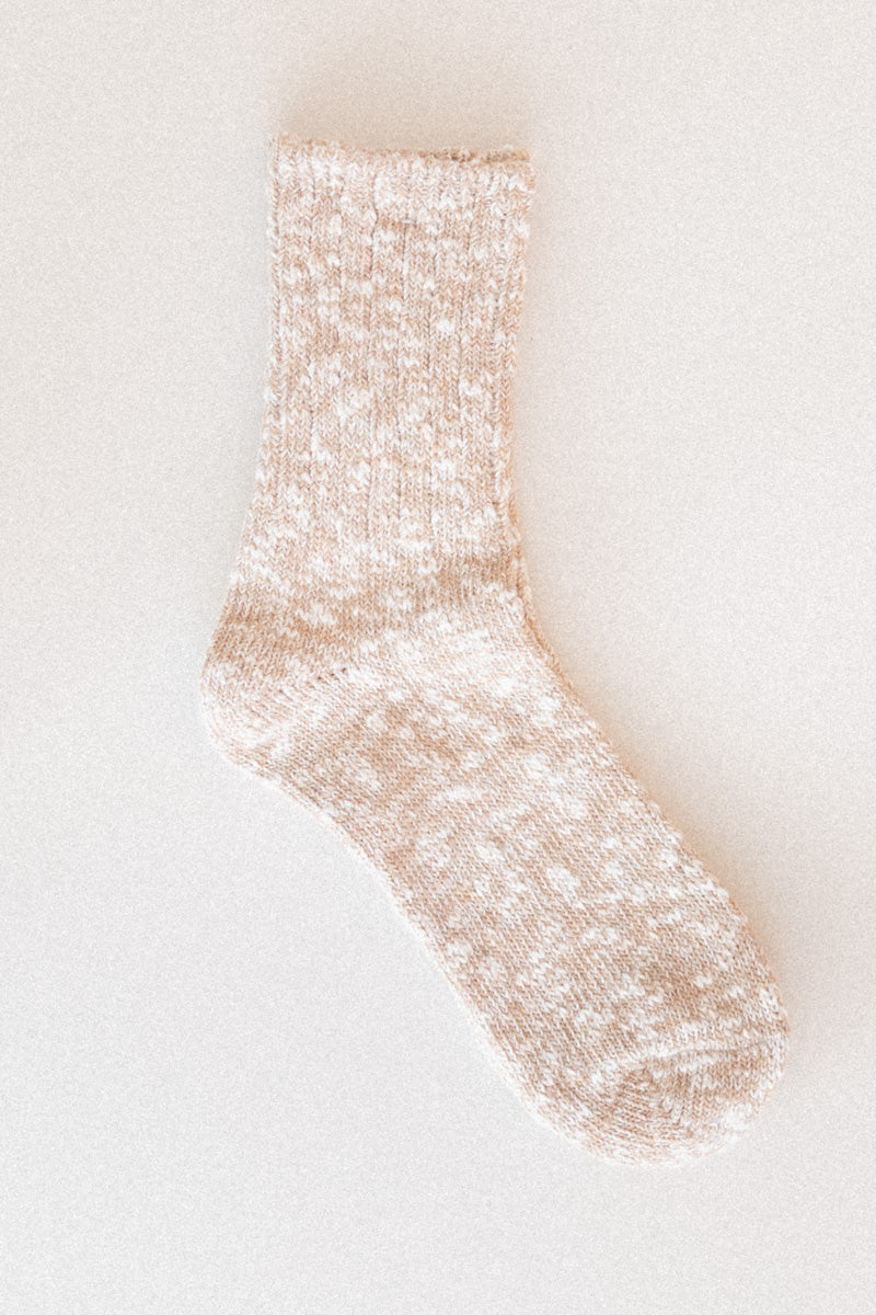 MEN'S HEATHER TWISTER SOCKS IN BEIGE