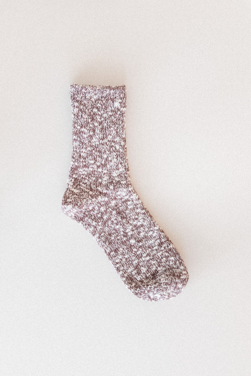 WOMEN'S HEATHER TWISTER SOCKS IN BROWN