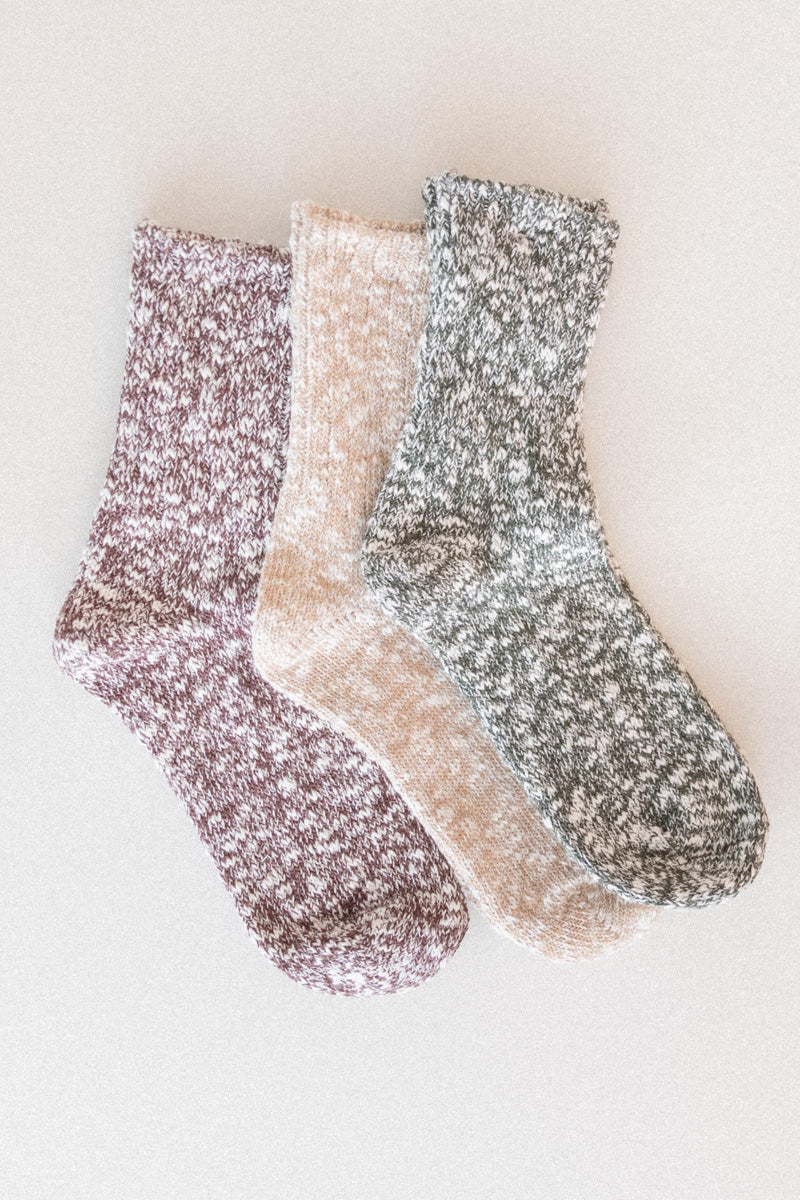 MEN'S HEATHER TWISTER SOCKS IN BEIGE