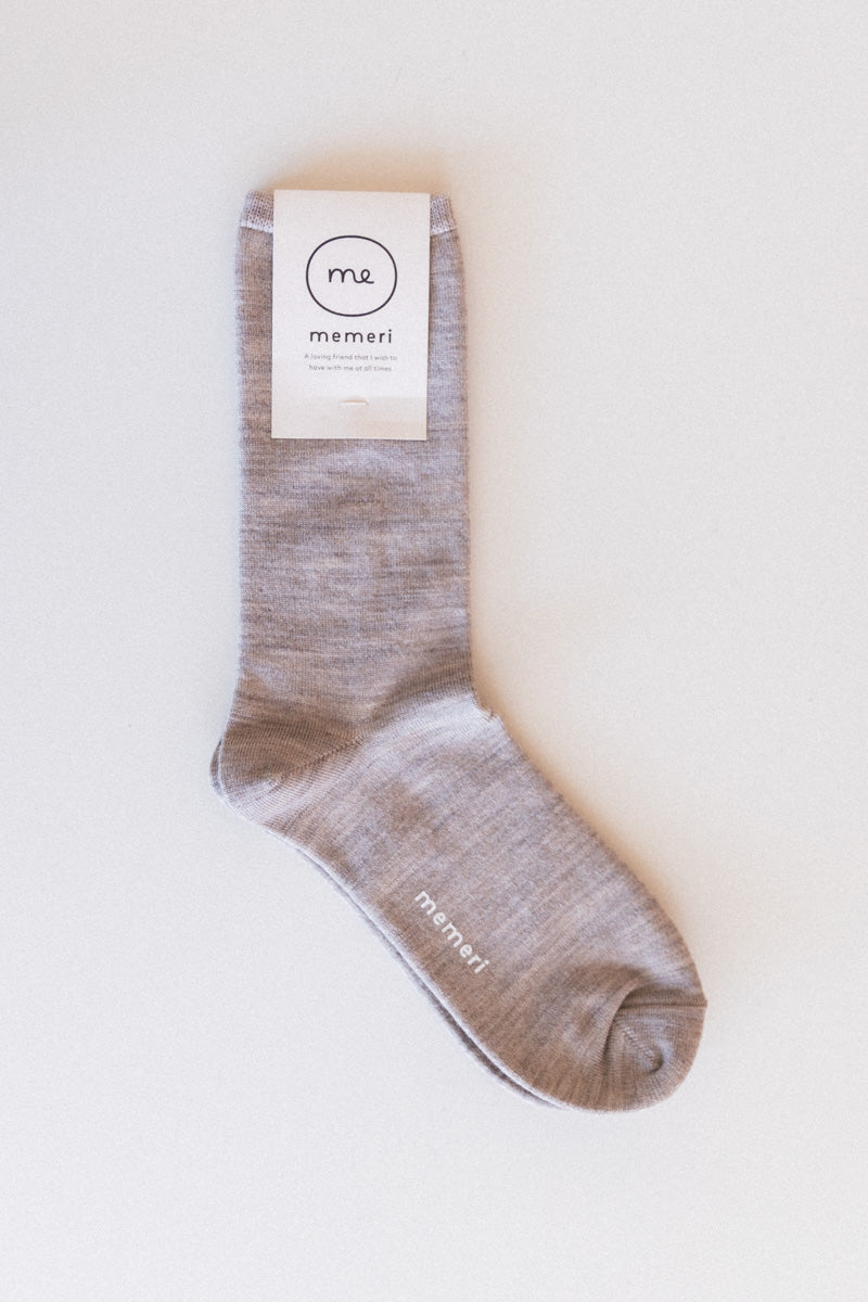 MERINO WOOL SOCKS IN MILK TEA