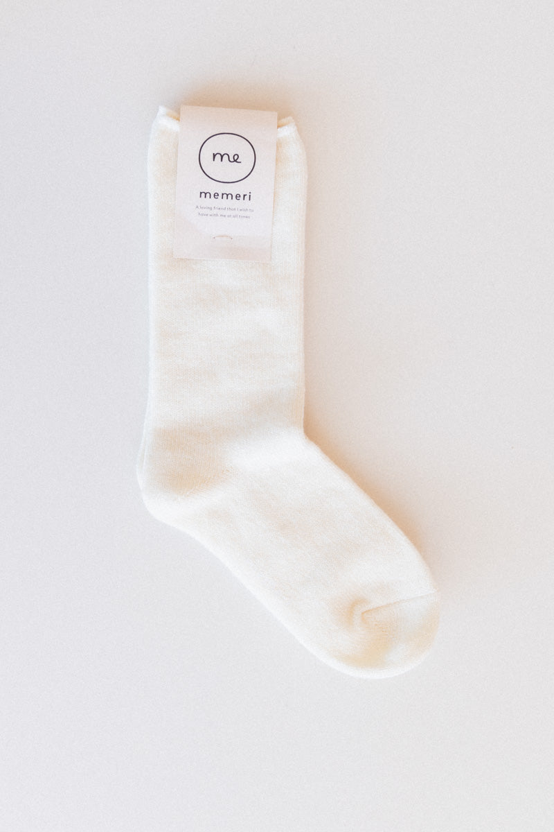 WOOL SILK SOCKS IN IVORY