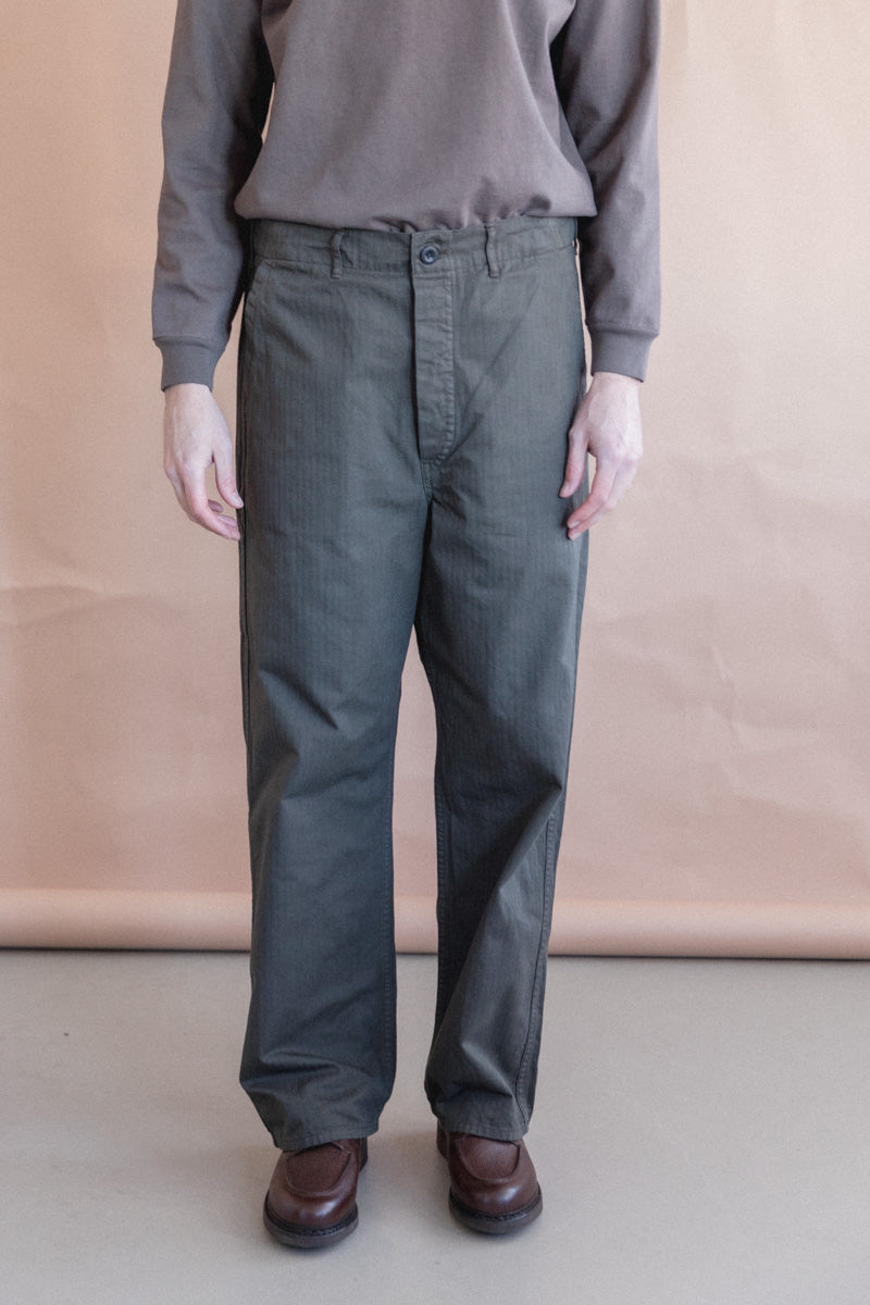 WIDE FIT FRENCH WORK PANTS IN COFFEE BROWN