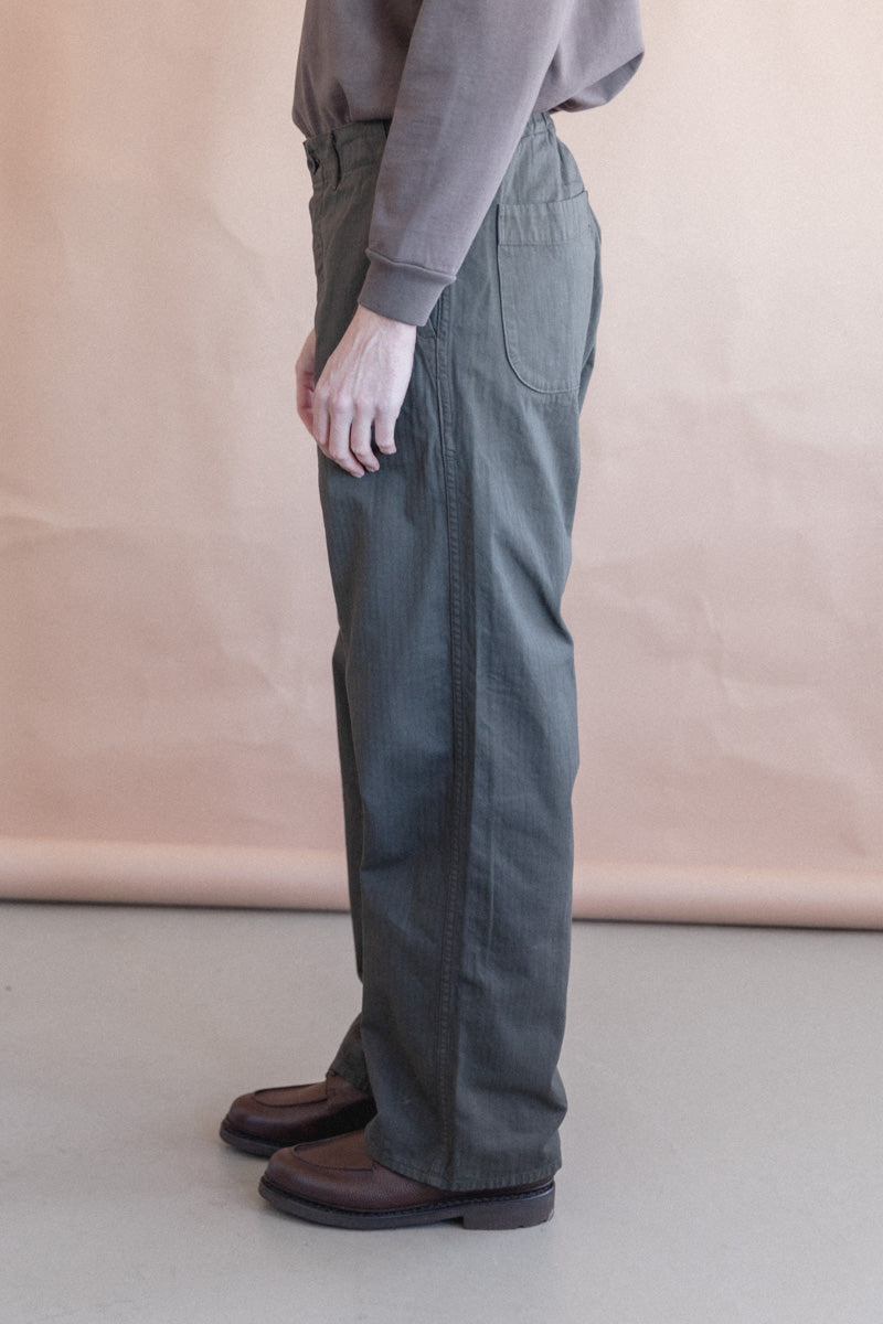 WIDE FIT FRENCH WORK PANTS IN COFFEE BROWN