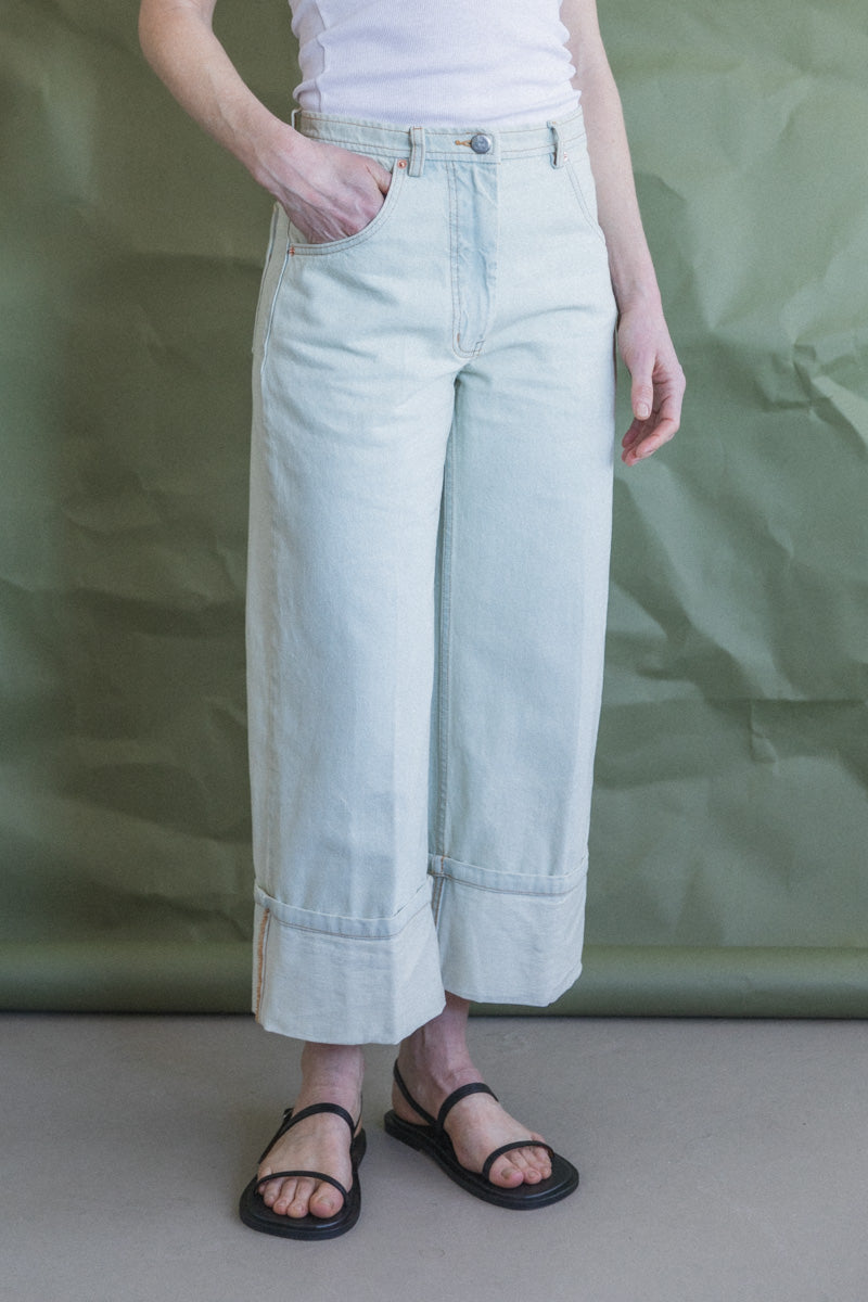 BEV PANT IN BLEACHED MISSION DENIM