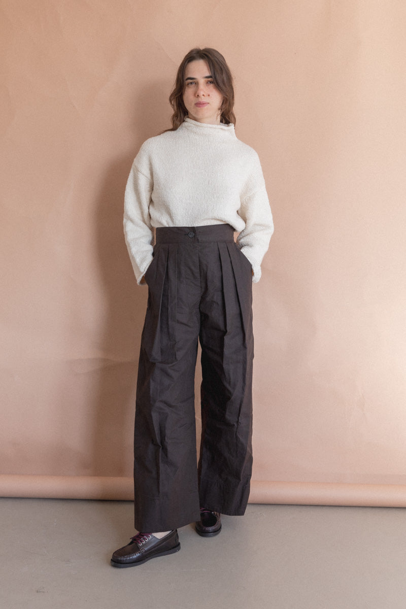 COXSONE PANT IN BLACK WAXED COTTON