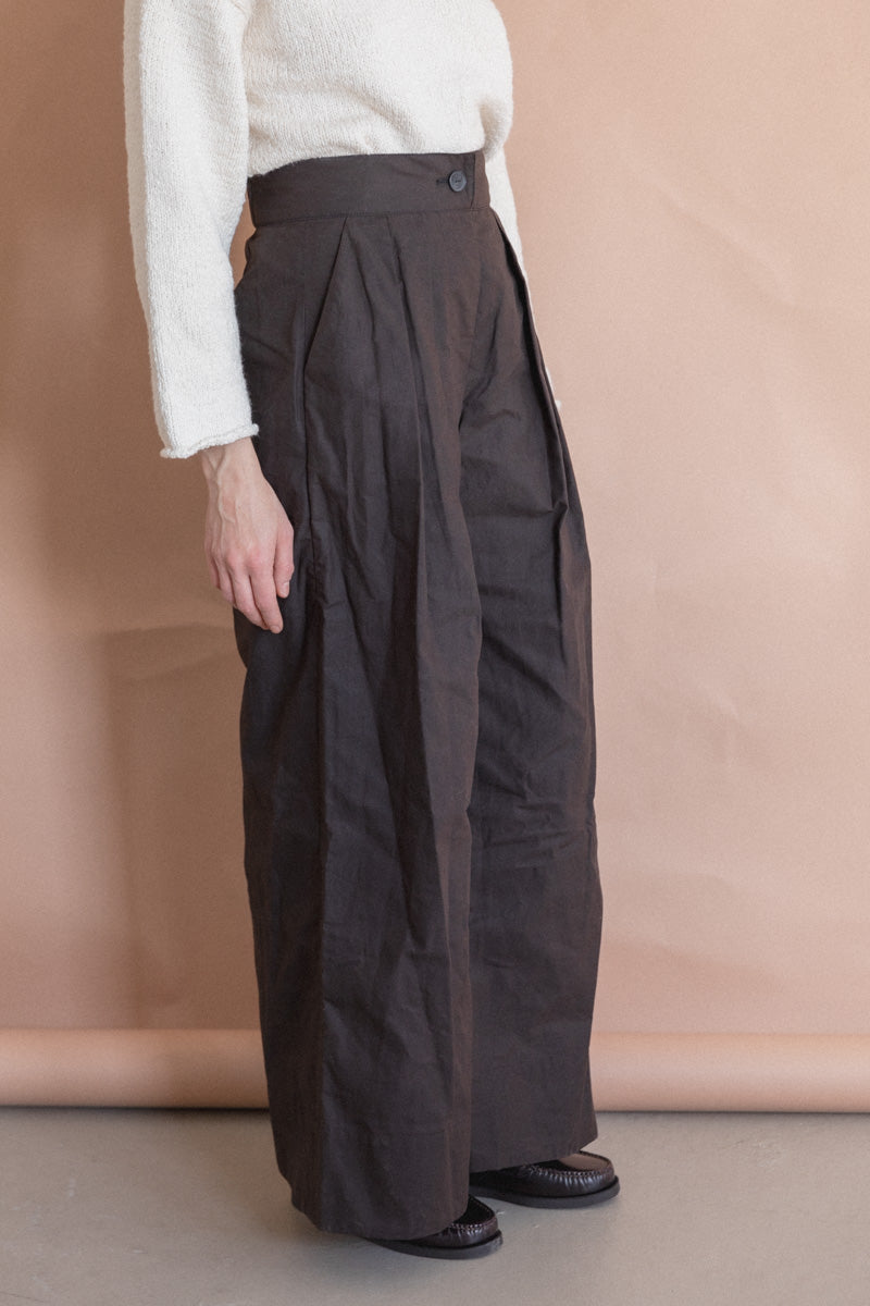 COXSONE PANT IN BLACK WAXED COTTON