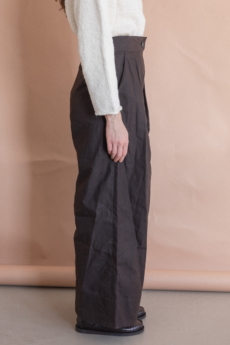 COXSONE PANT IN BLACK WAXED COTTON