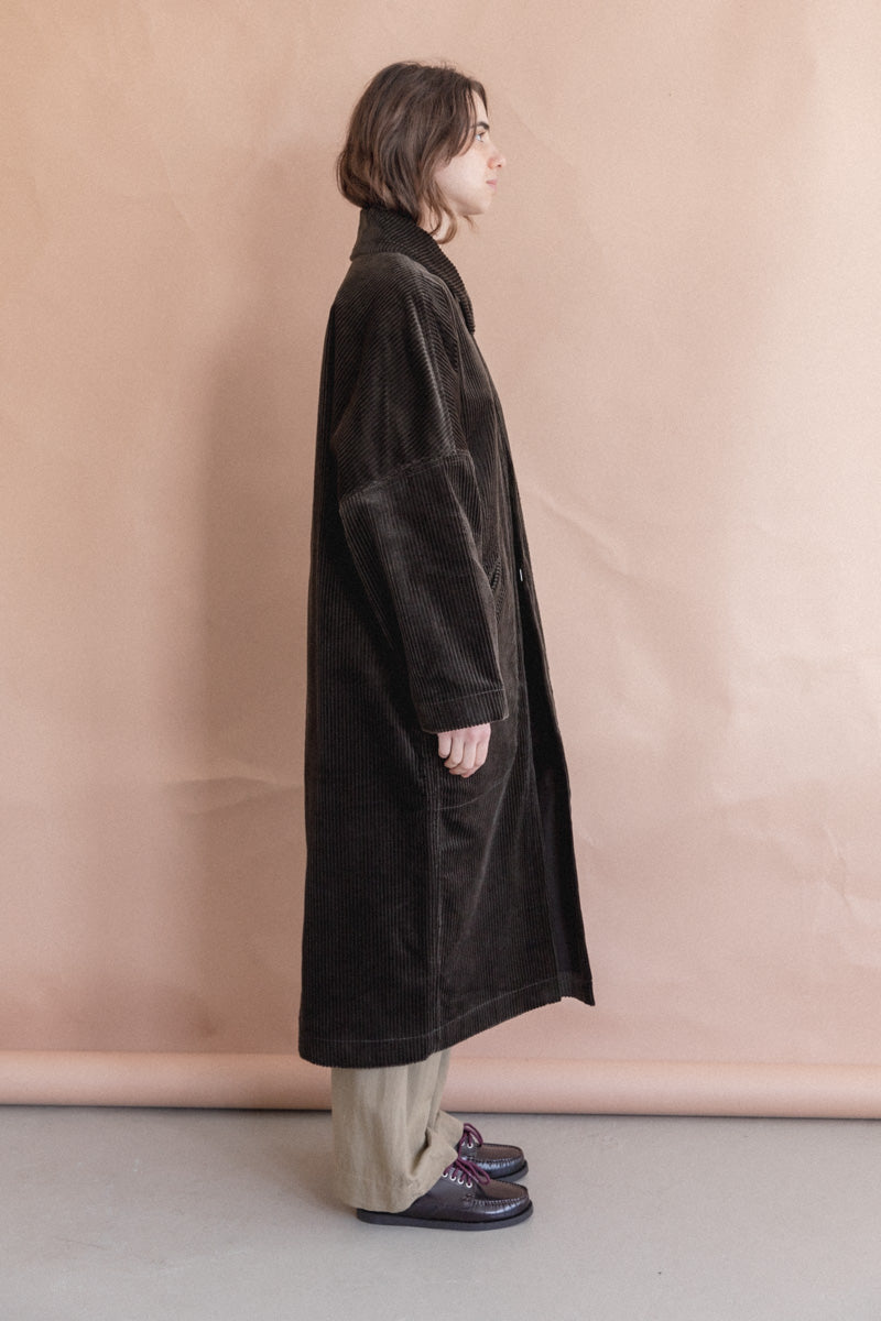 PANTHEON COAT IN BARK MID WALE CORDUROY