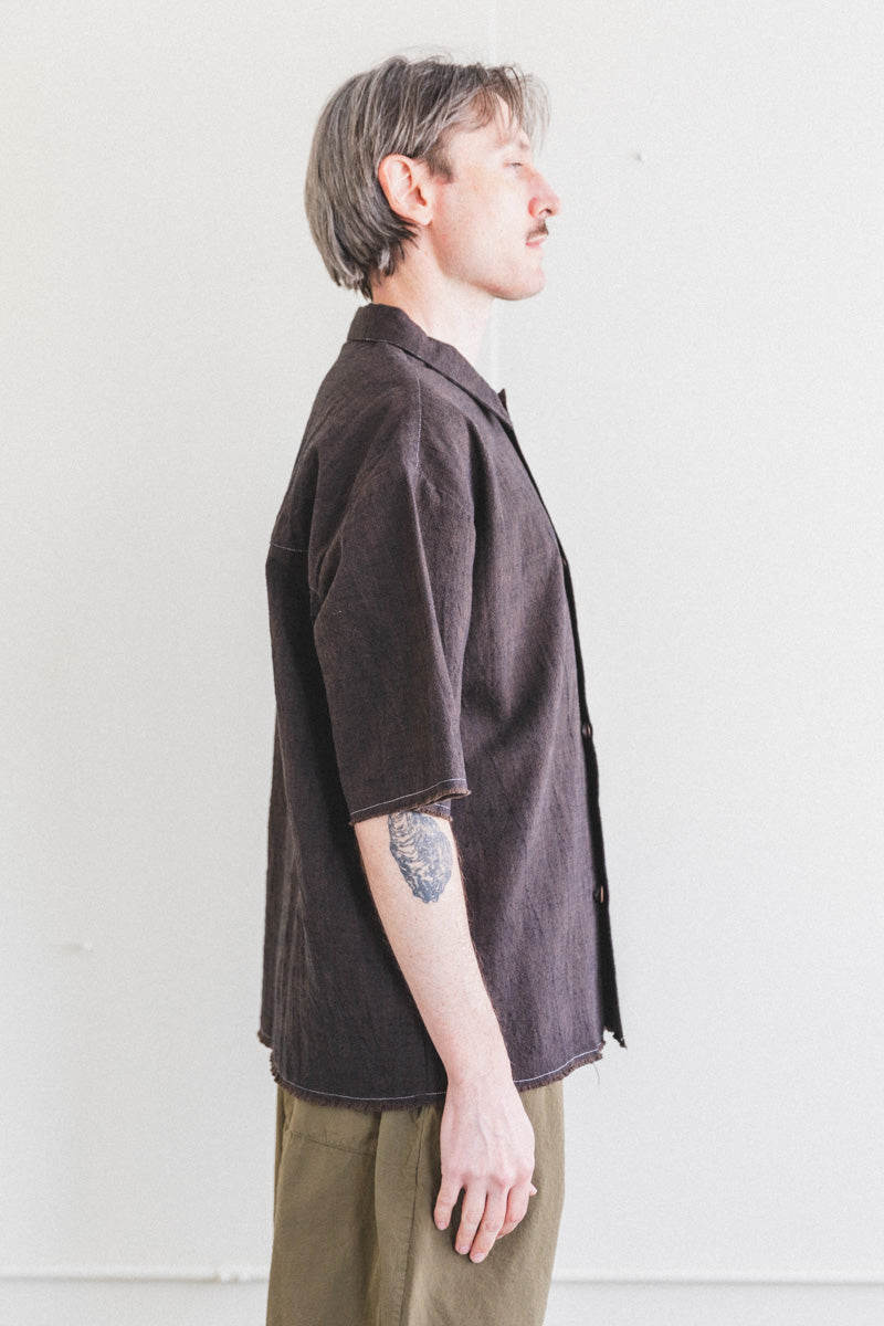 TACK SHIRT IN SPECKLED BROWN