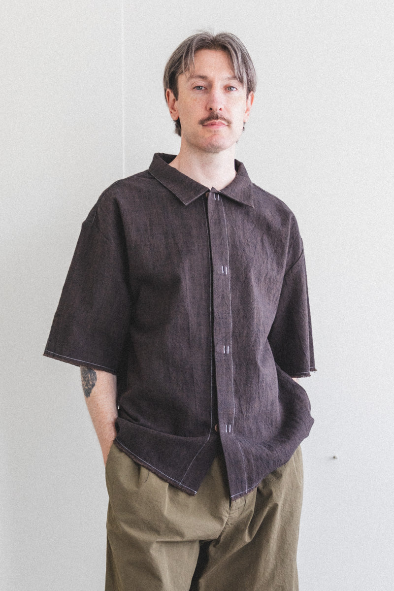 TACK SHIRT IN SPECKLED BROWN