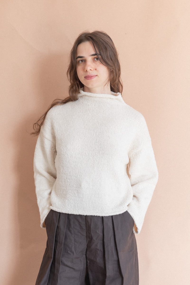 TURTLENECK SWEATER IN CHALK