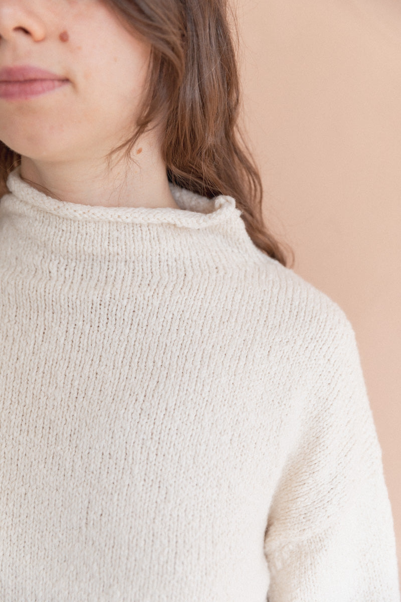 TURTLENECK SWEATER IN CHALK