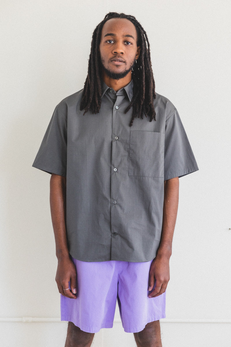 ETERNAL SUMMER SHIRT IN GREY MICROBRUSHED COTTON