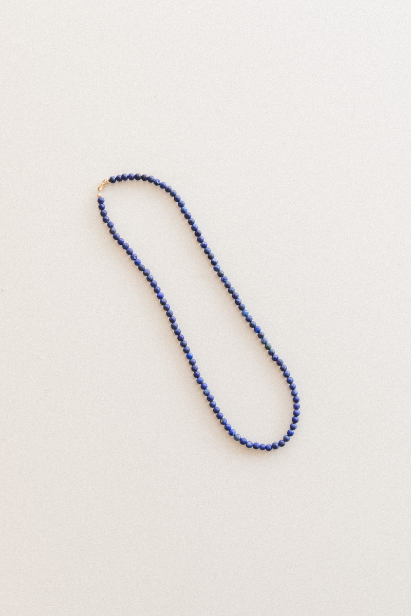 ROUND LAPIS BEAD NECKLACE