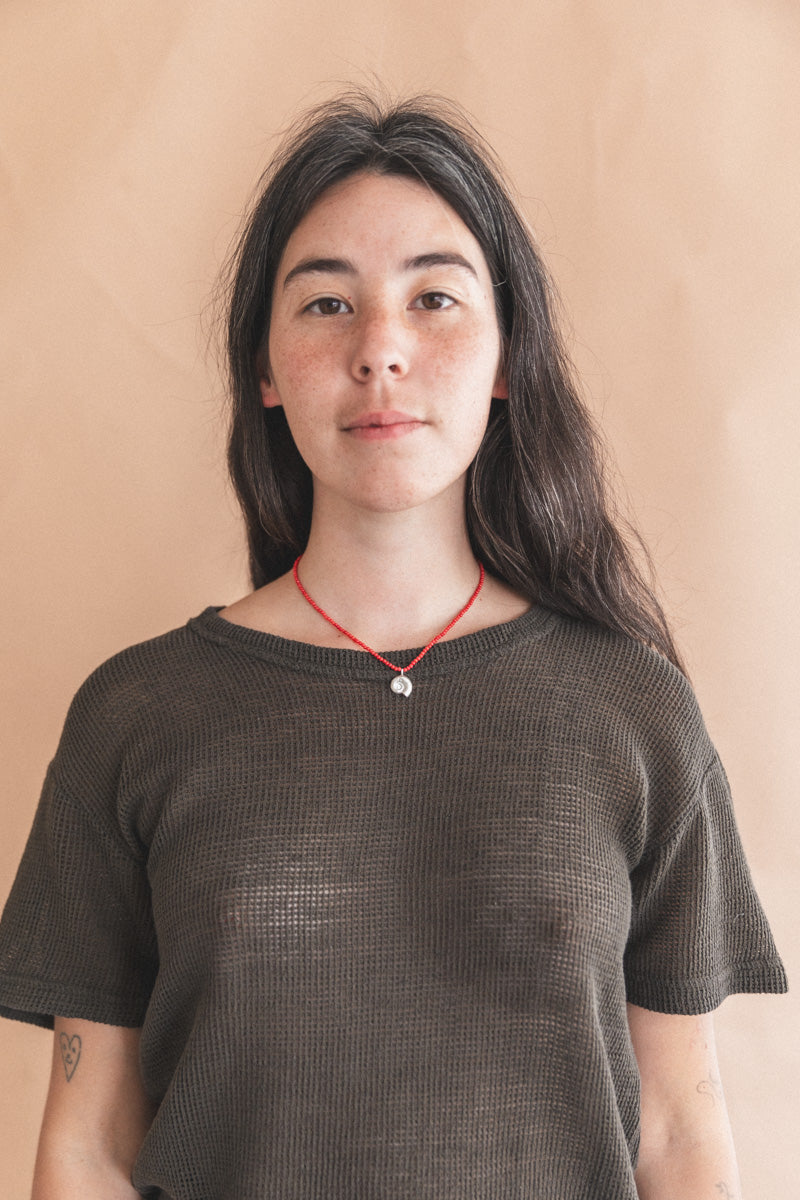 TIDE NECKLACE IN SILVER AND CORAL