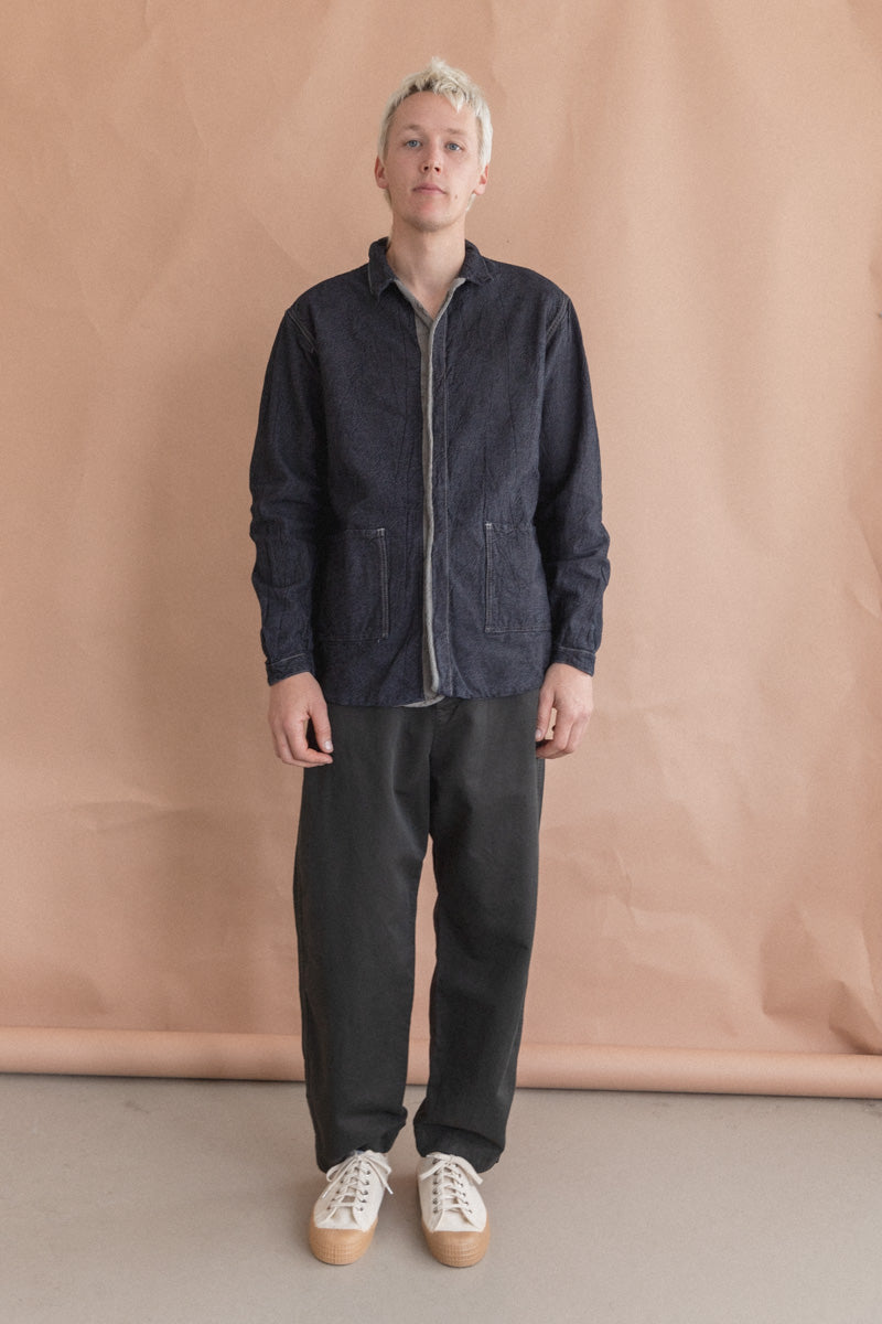 WEBBING FLY SHIRT IN WATTLE DYED DENIM