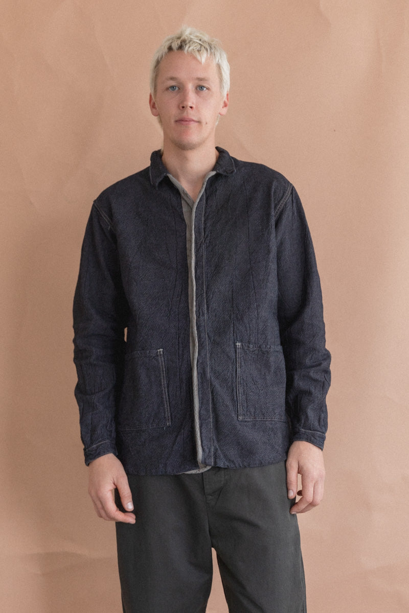 WEBBING FLY SHIRT IN WATTLE DYED DENIM