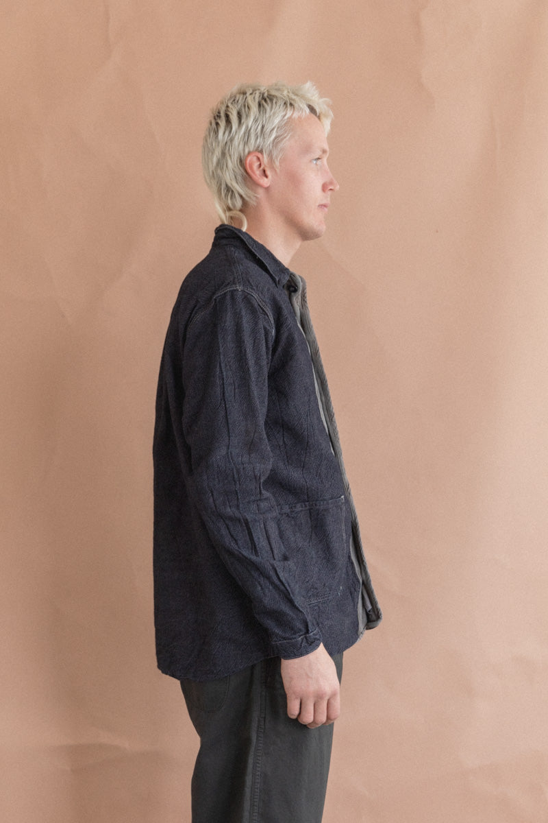 WEBBING FLY SHIRT IN WATTLE DYED DENIM