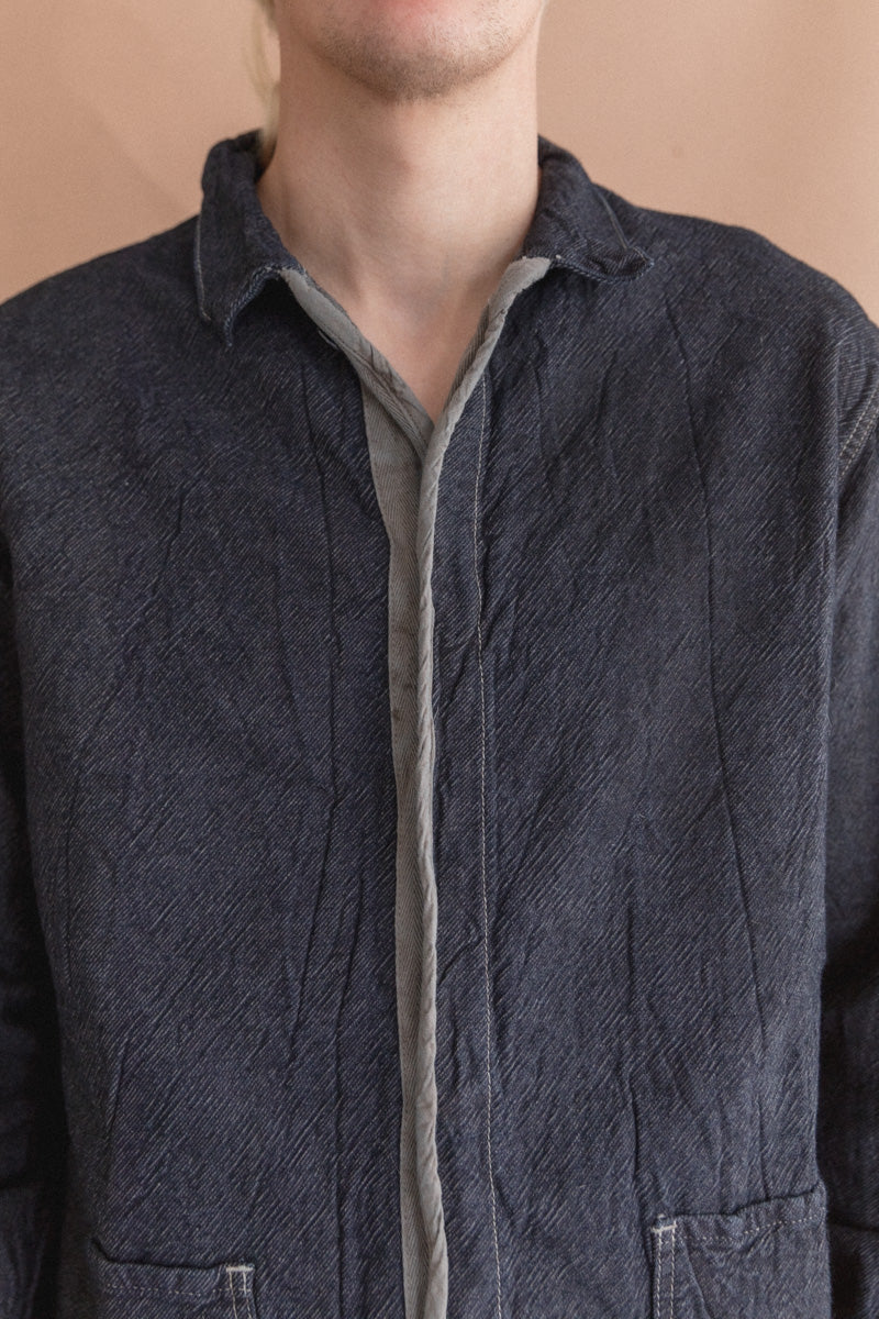 WEBBING FLY SHIRT IN WATTLE DYED DENIM