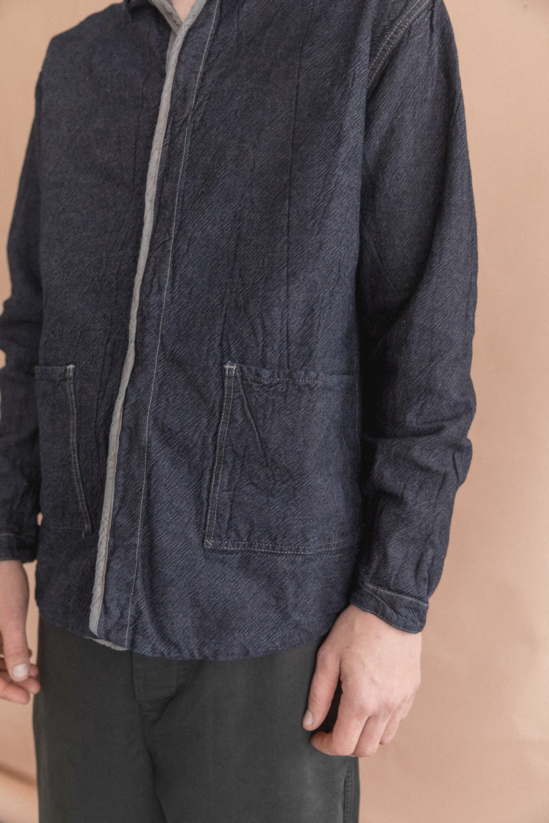 WEBBING FLY SHIRT IN WATTLE DYED DENIM