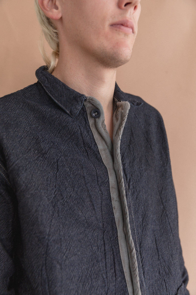 WEBBING FLY SHIRT IN WATTLE DYED DENIM