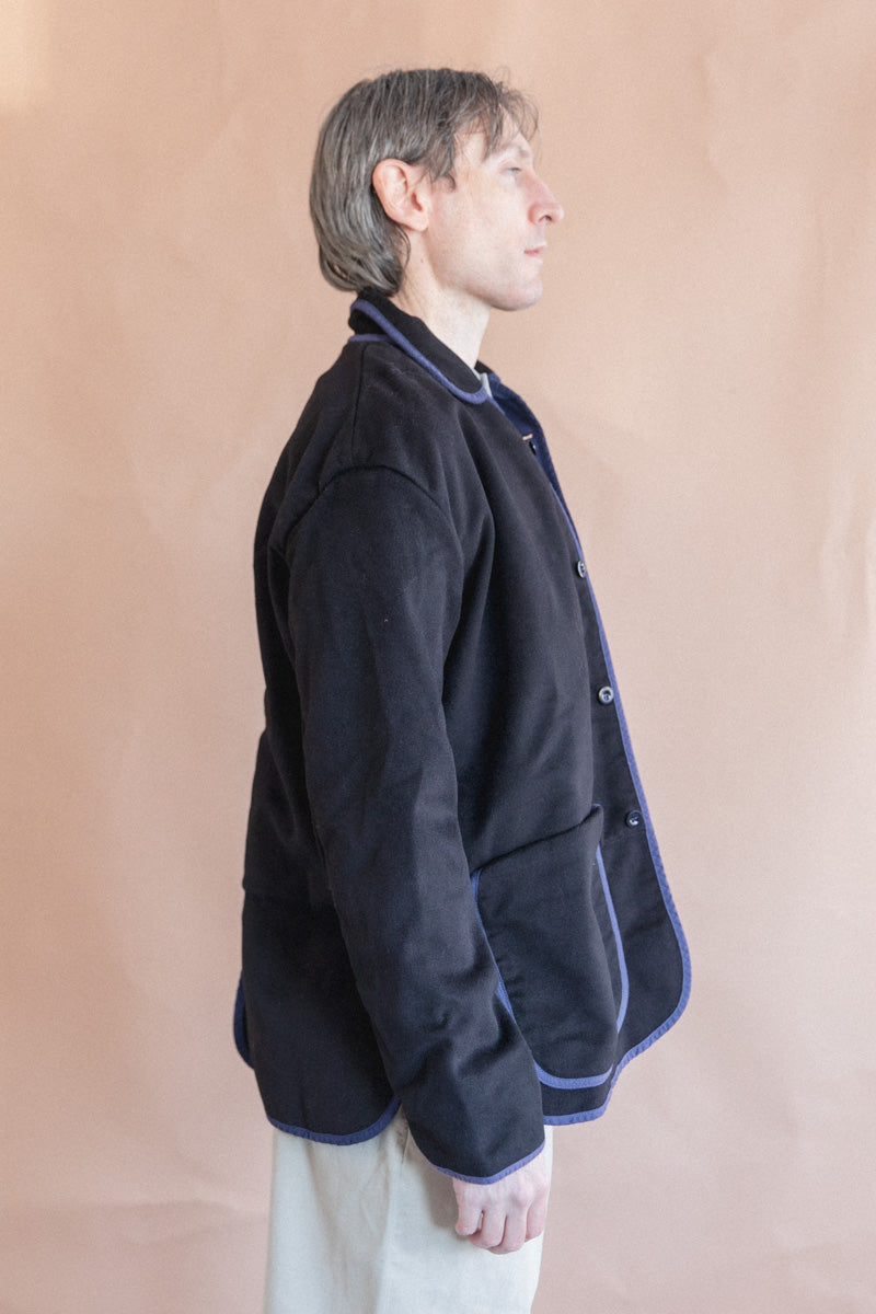 LOBSTER TAIL JACKET IN HADAL BLUE WOOL BAIZE