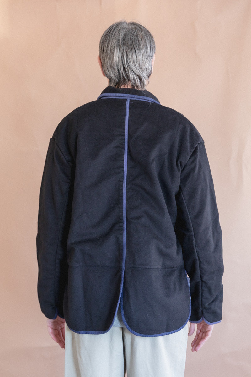 LOBSTER TAIL JACKET IN HADAL BLUE WOOL BAIZE