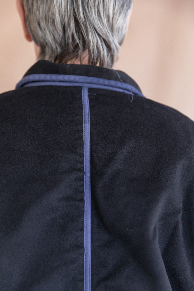 LOBSTER TAIL JACKET IN HADAL BLUE WOOL BAIZE