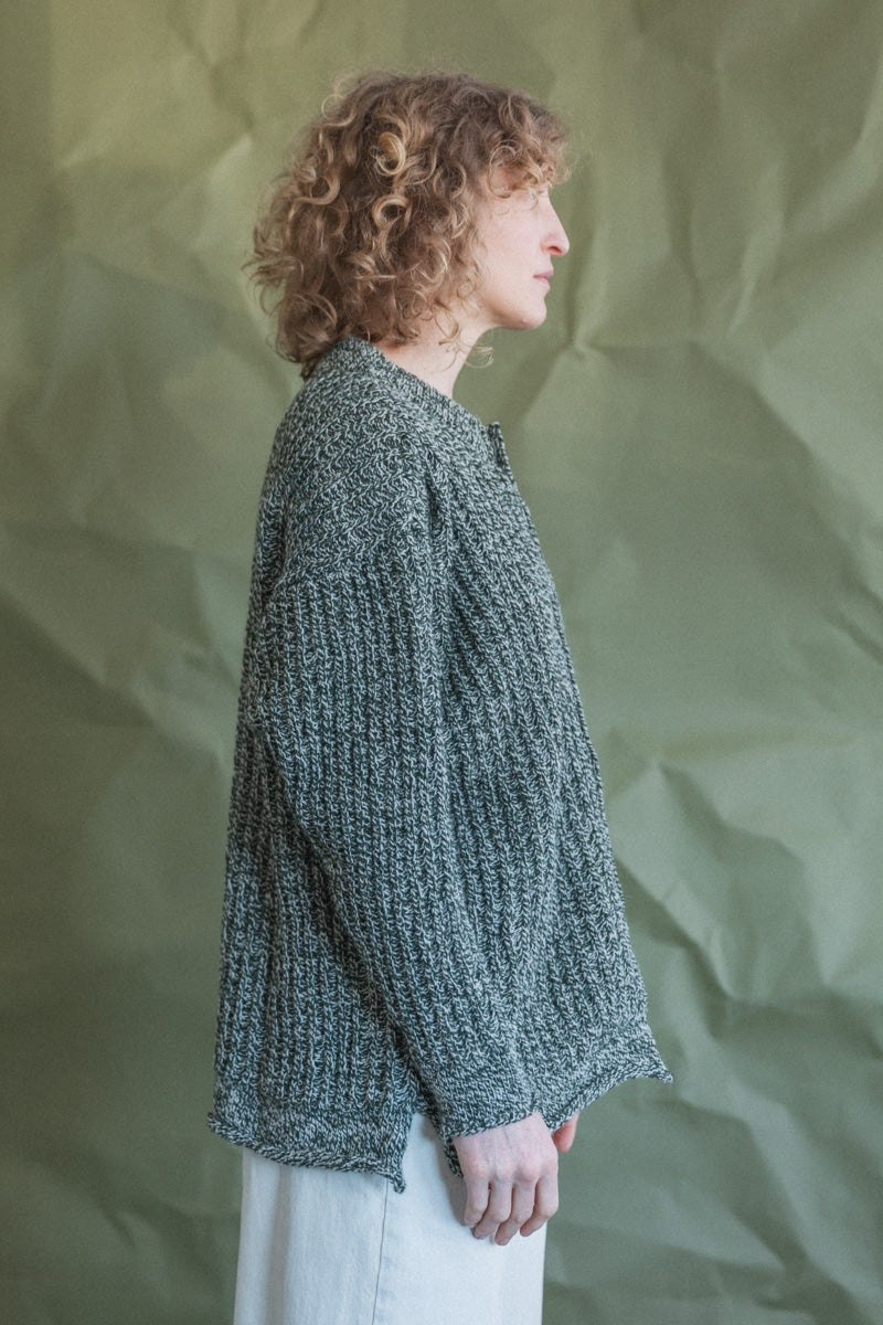 TACUINUM CARDIGAN IN CONNEMARA GREEN SHETLAND WOOL