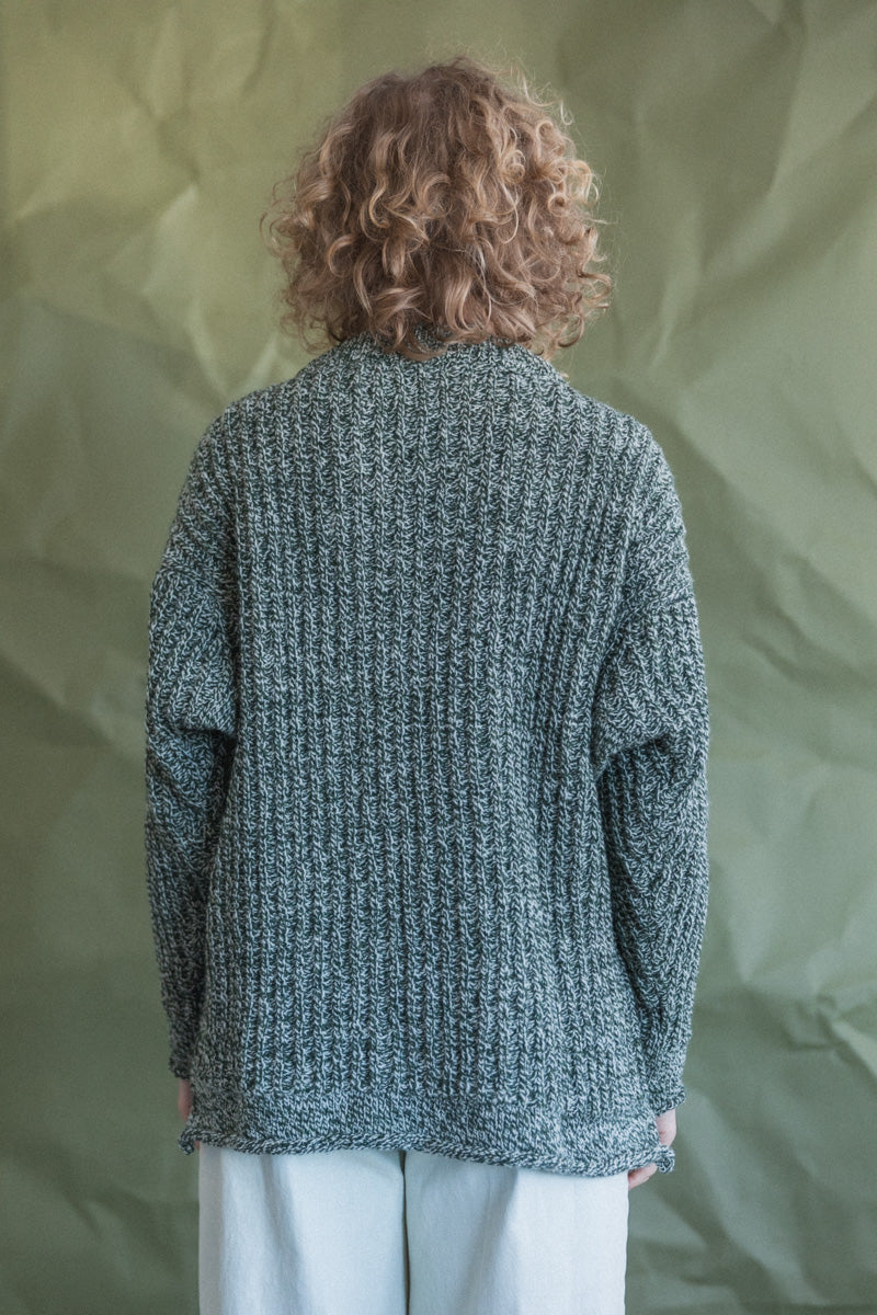 TACUINUM CARDIGAN IN CONNEMARA GREEN SHETLAND WOOL