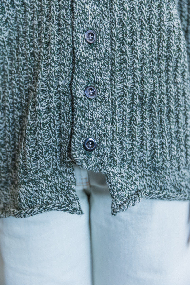 TACUINUM CARDIGAN IN CONNEMARA GREEN SHETLAND WOOL