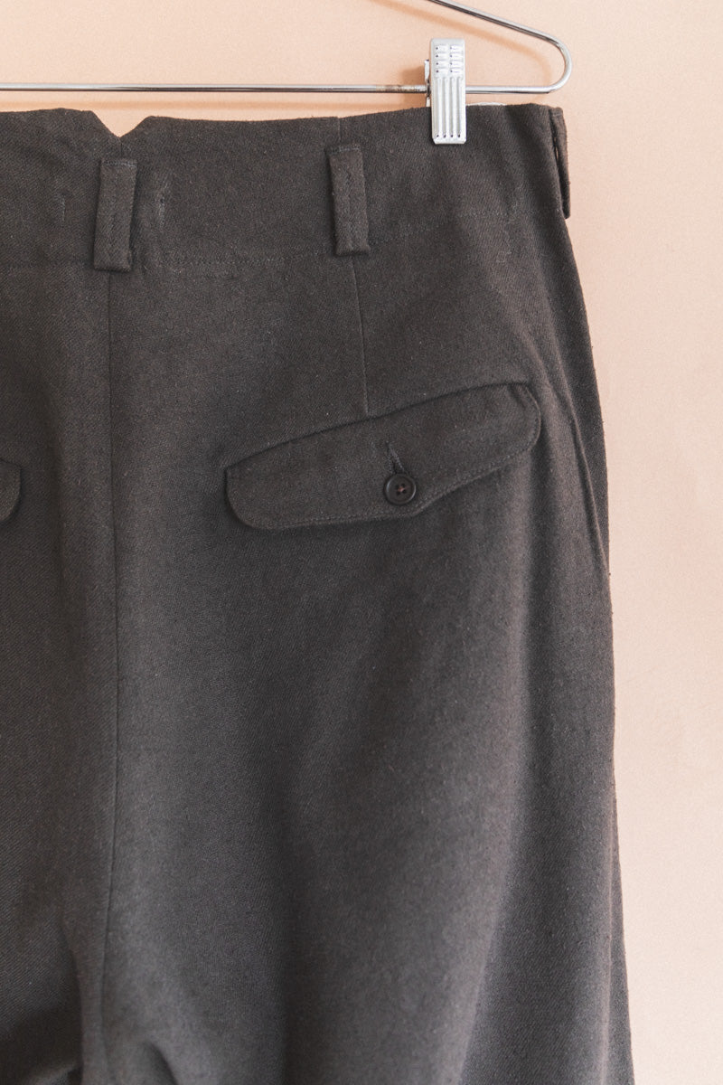 TWO PLEAT PANTS IN LODEN SILK/WOOL/LINEN TWILL