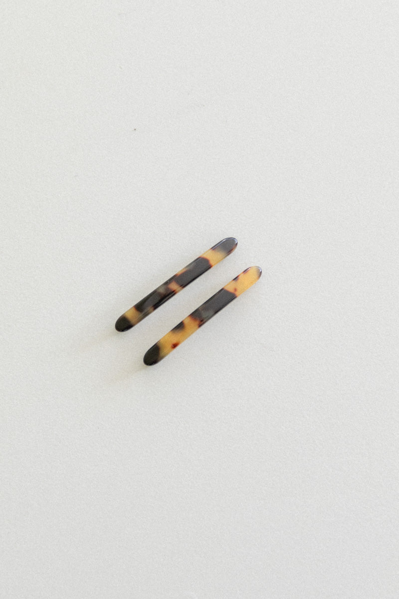 PETITE LINE BARRETTE SET IN TORTOISESHELL