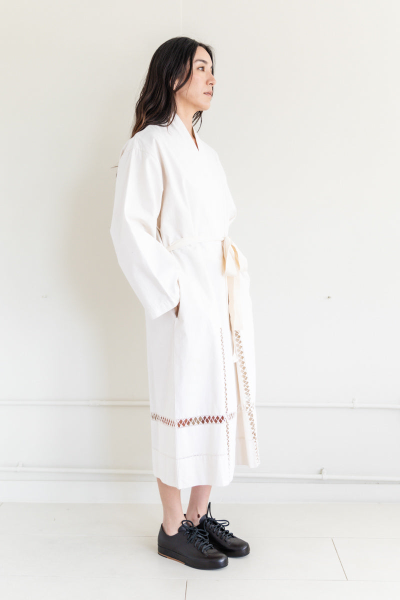 ROBE DRESS IN NATURAL ANTIQUE COTTON