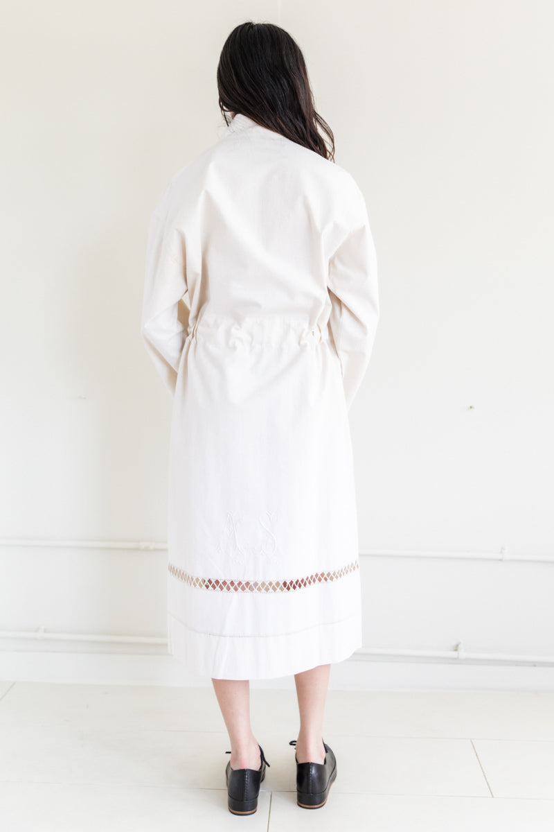 ROBE DRESS IN NATURAL ANTIQUE COTTON