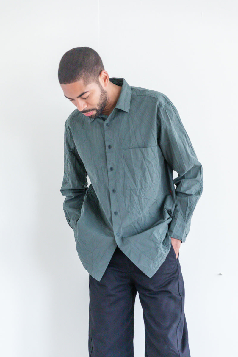 BIG RACCOURCIE SHIRT IN KHAKI PAPER COTTON — Shop Boswell