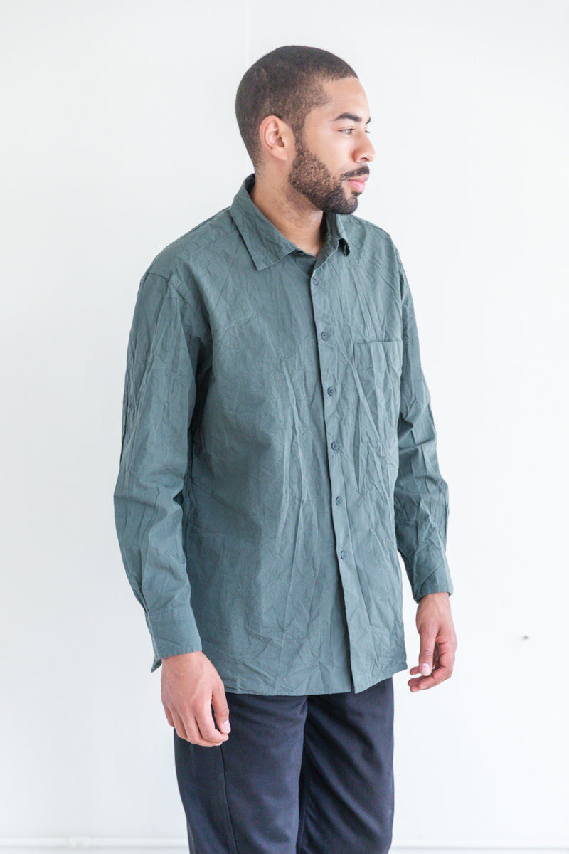 BIG RACCOURCIE SHIRT IN KHAKI PAPER COTTON — Shop Boswell